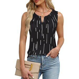 Blooming Jelly Womens Black Stripe Sleeveless Basic Loose Casual Summer Tank Top